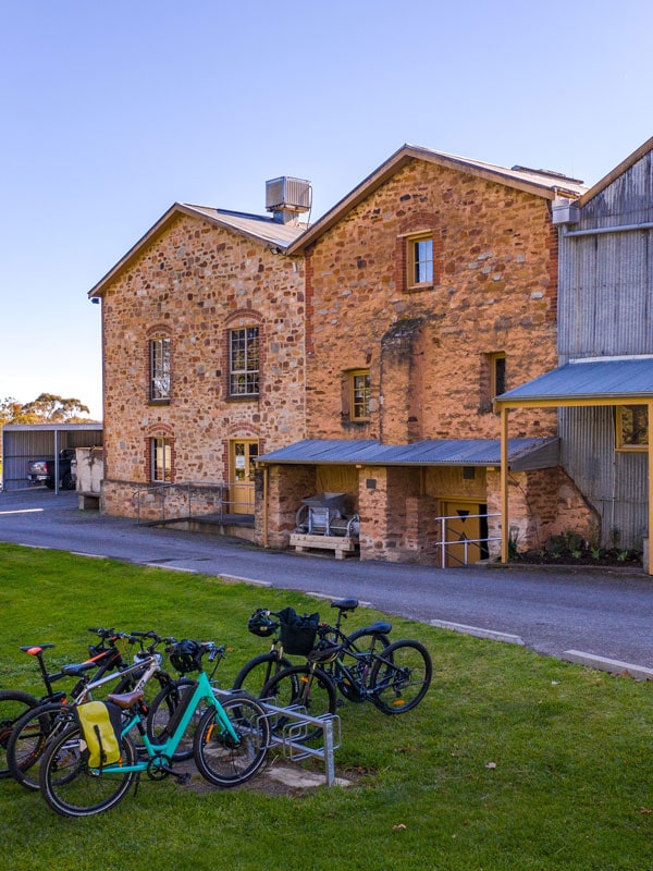 bicycles parked outside Sevenhill Cellars