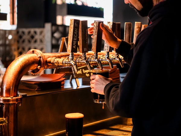 Pouring beers at Shambles