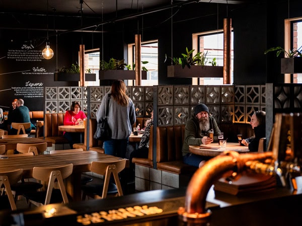 Interior of Shambles brewery