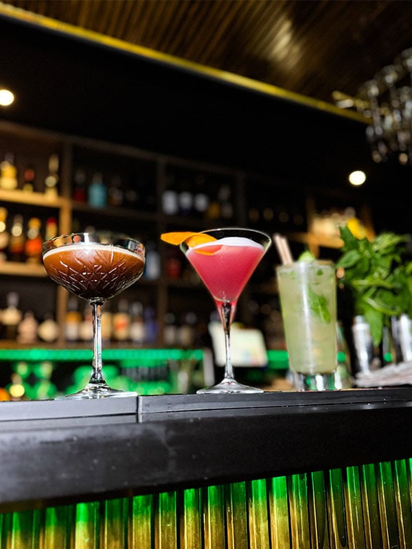 cocktails lined up at Sista Gin Bar sutherland shire sydney