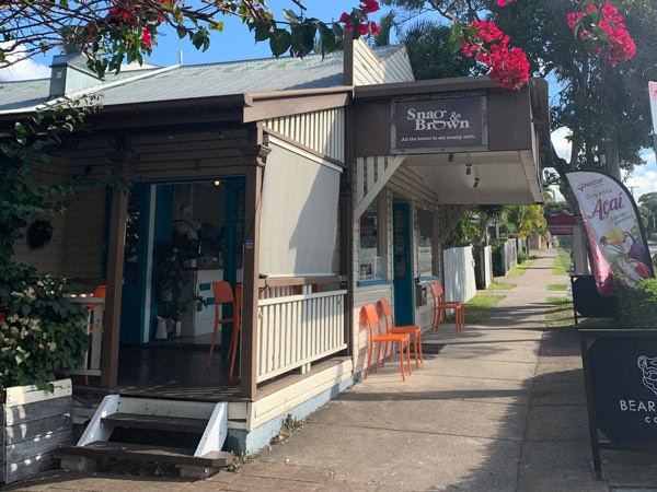 the cafe exterior of Snag & Brown, Brisbane