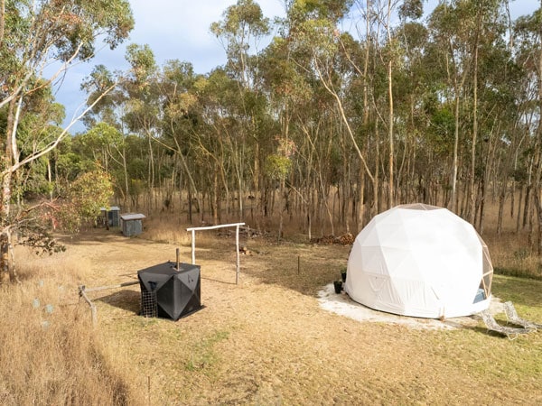 a glamping dome at Mountain Path Meadows