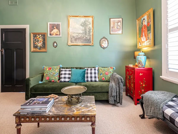 the living room interior of The Harriette, Lobethal