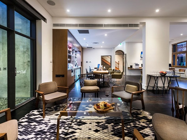 a look inside the living room at The Hougoumont