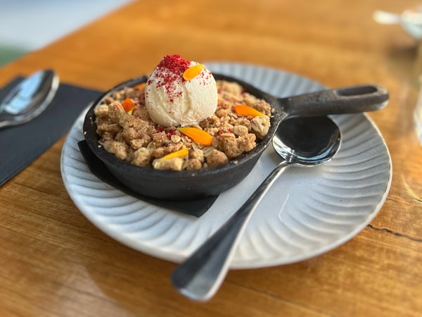 a dessert on offer at The Kiln restaurant