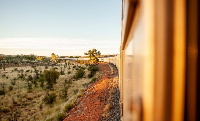 Looking out the window of The Ghan