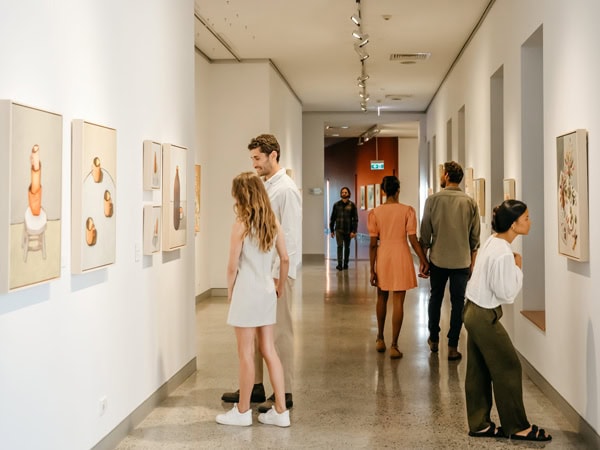 visitors exploring the Tweed Regional Gallery