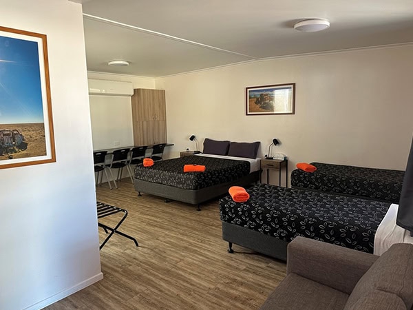 inside one of the guest rooms at Winton Outback Motel