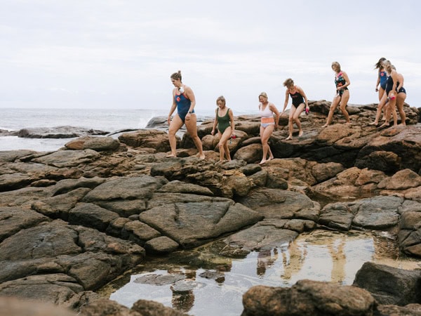 a group of women on a swimming adventure in Margaret River