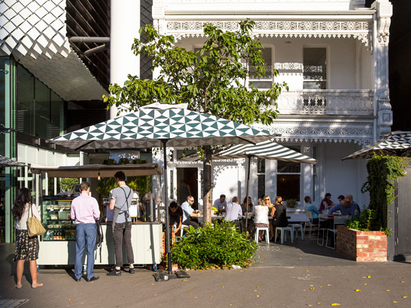 the cafe exterior of The Kettle Black, Melbourne