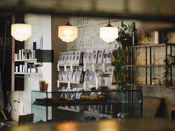the industrial-chic interior of Wide Open Road cafe, Brunswick
