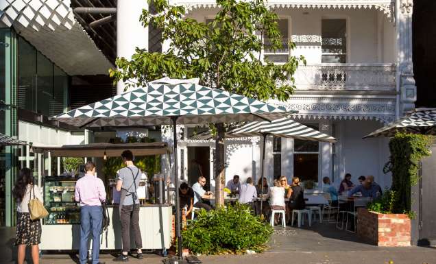 the cafe exterior of The Kettle Black, Melbourne