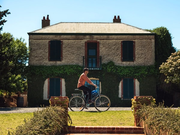 a cyclist exploring clos Clare