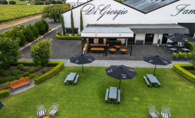 Aerial view of di Giorgio winery in Coonawarra