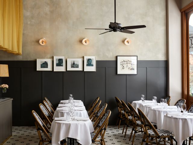 the classic dining interior at Entrecote, Melbourne restaurants