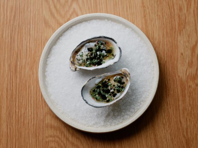 a plate of oyster at ARU, Melbourne
