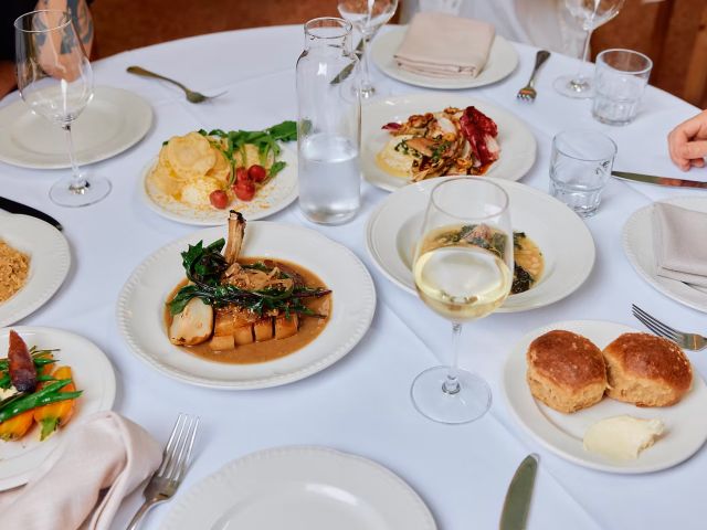 a spread of food and drinks on the table at Julie, Abbotsford