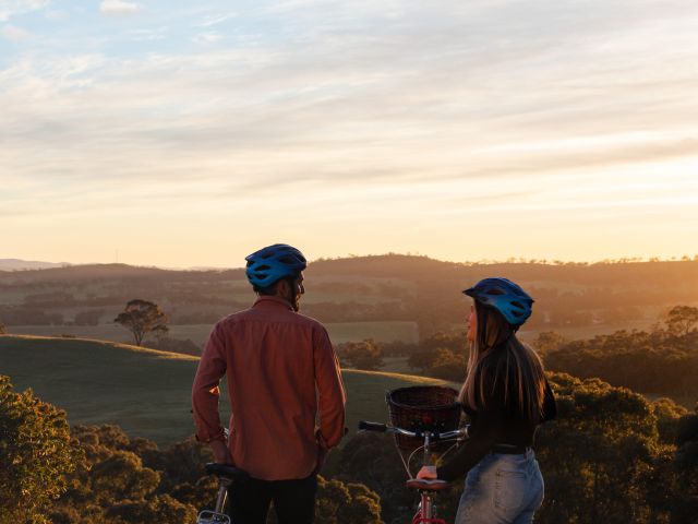cyclists at Paulett Wines, Clare Valley Riesling Trail