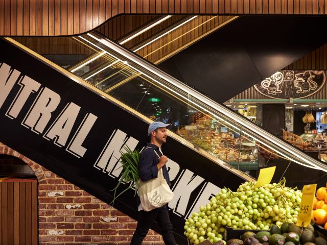 shopping at Adelaide Central Market