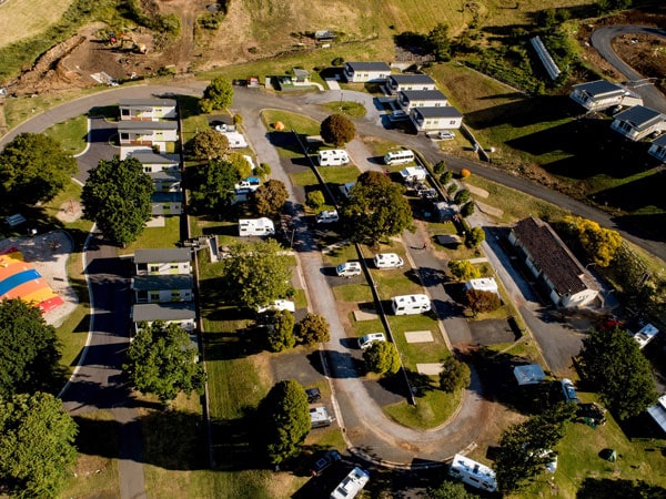an aerial view of BIG4 Launceston Holiday Park