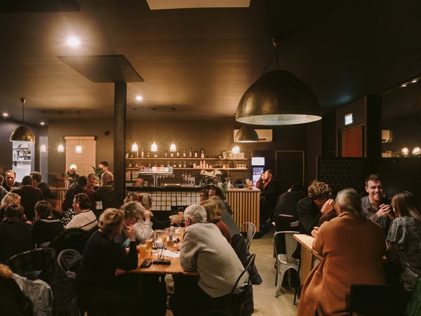 people dining inside Brewlab, Hobart