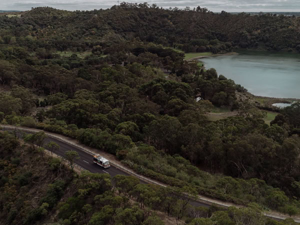 driving along the Crater Lakes, Mt Gambier