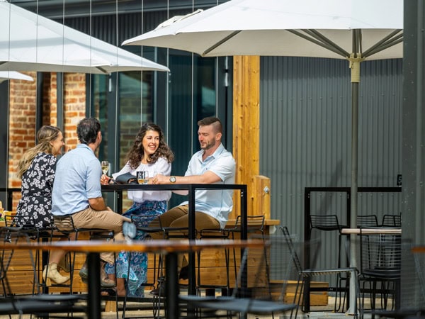 friends enjoying at Grunthal Brewery in Hahndorf
