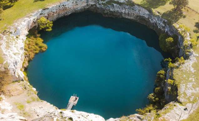 the Little Blue Lake sinkhole in Mt Gambier