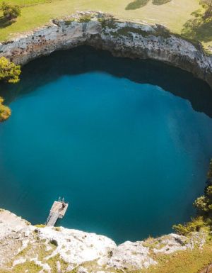 the Little Blue Lake sinkhole in Mt Gambier
