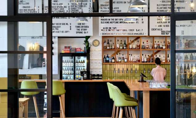 the taproom interior of Overland Brewers and Distillers