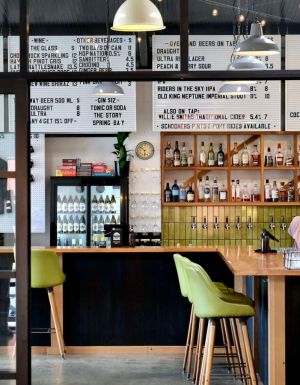 the taproom interior of Overland Brewers and Distillers