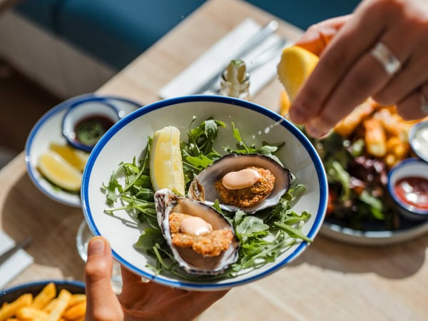 a close-up shot of a seafood dish at Joe’s Café in Adelaide