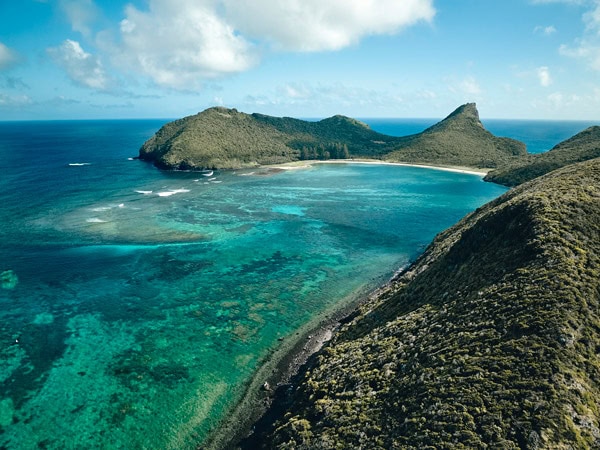 an aerial view of Lord Howe Island