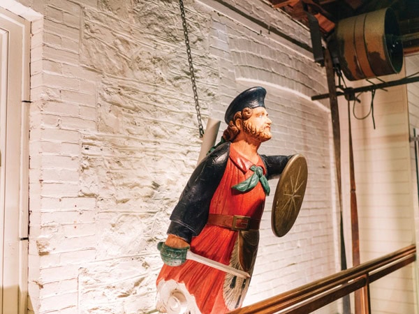 a statue of a seafarer in Maritime Museum, Adelaide