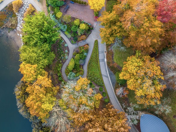an aerial view of Mount Lofty Botanic Gardens