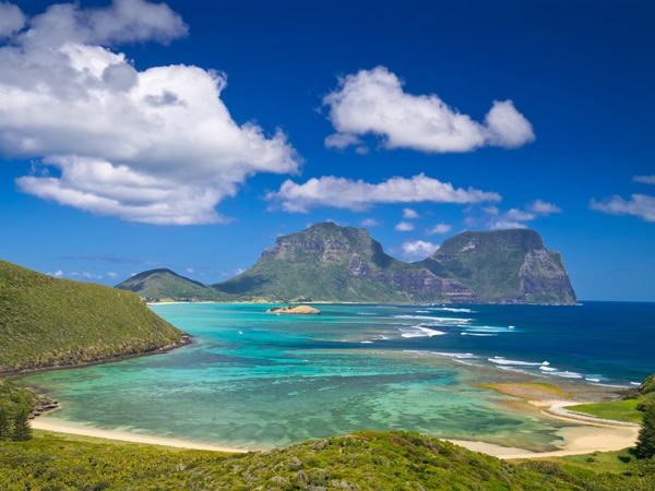 Mt Lidgbird and Mt Gower as seen from Mt Eliza