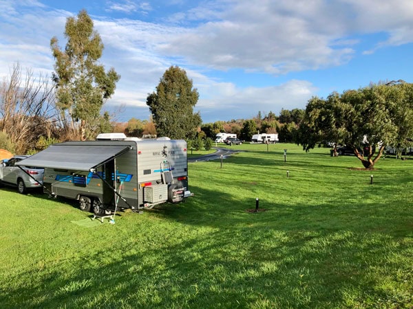 the camping site at Old Mac’s Farm Stay, Launceston
