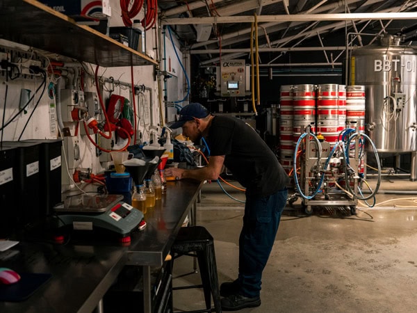 the beer brewing room inside Shambles Brewery, Hobart
