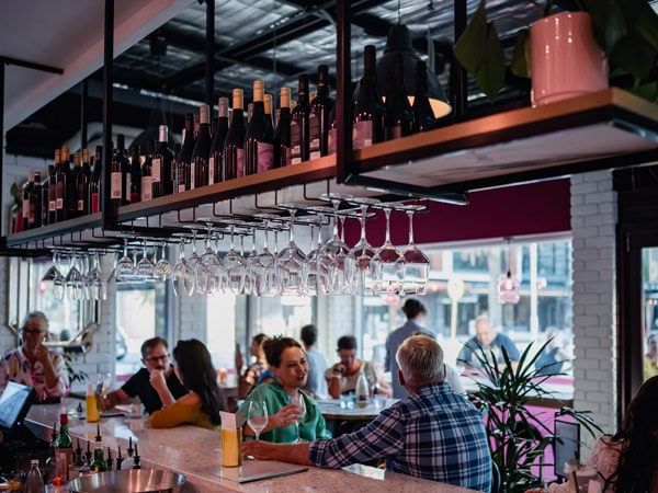 friends dining at Shirley's, Fremantle