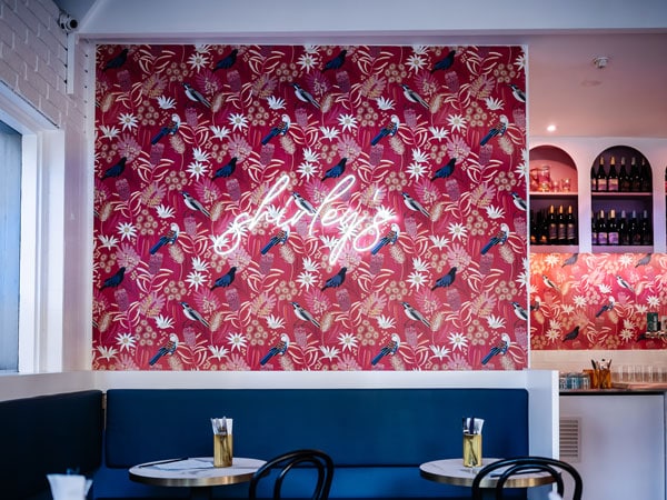 the colourful restaurant interior of Shirley's, Fremantle