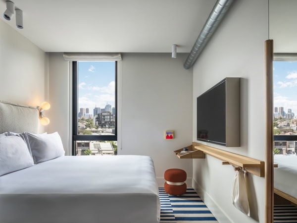 a look inside one of the bedrooms at The StandardX Melbourne