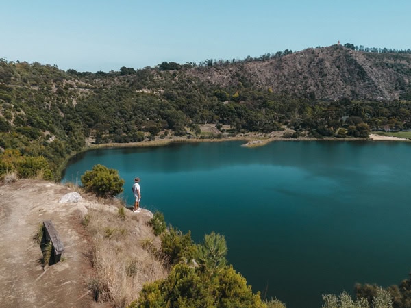an aerial view of the Valley Lakes, Mt Gambier