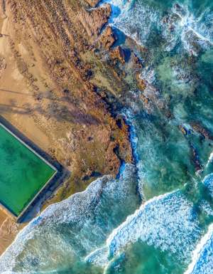 the Bulli Rock Pool from above