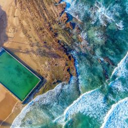 the Bulli Rock Pool from above