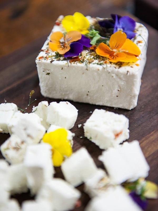 a cheese offering at Woodside Cheese Wrights cellar door