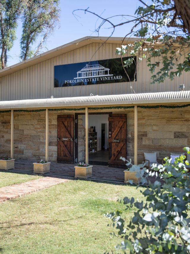 the cellar door at the Pokolbin Estate Vineyard