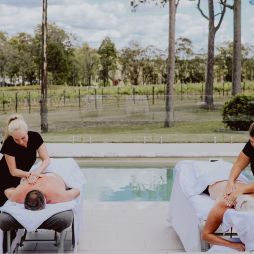 a couple's massage at Nu Leaf Retreat, Pokolbin