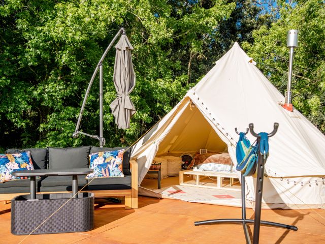 the Jilliby Creek Glamping Tent and Redwood Glamping Tent
