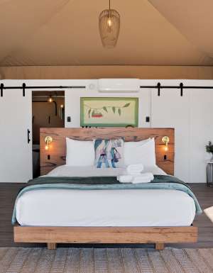 a glamping tent at The Beltree