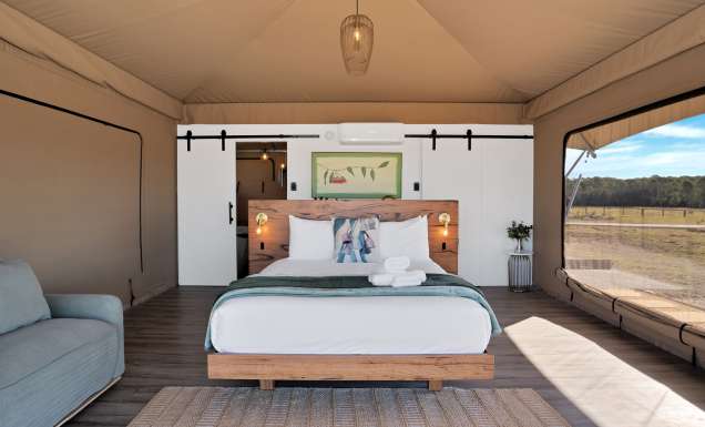 a glamping tent at The Beltree